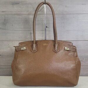 Henri Bendel Brown Pebbled Shoulder Bag Tote